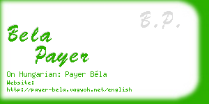 bela payer business card