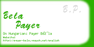 bela payer business card